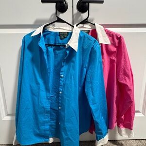 2 Ralph Lauren dress shirts with White Collar